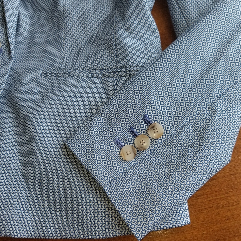 Talbots Blue & White Print Patterned Blazer - image 4